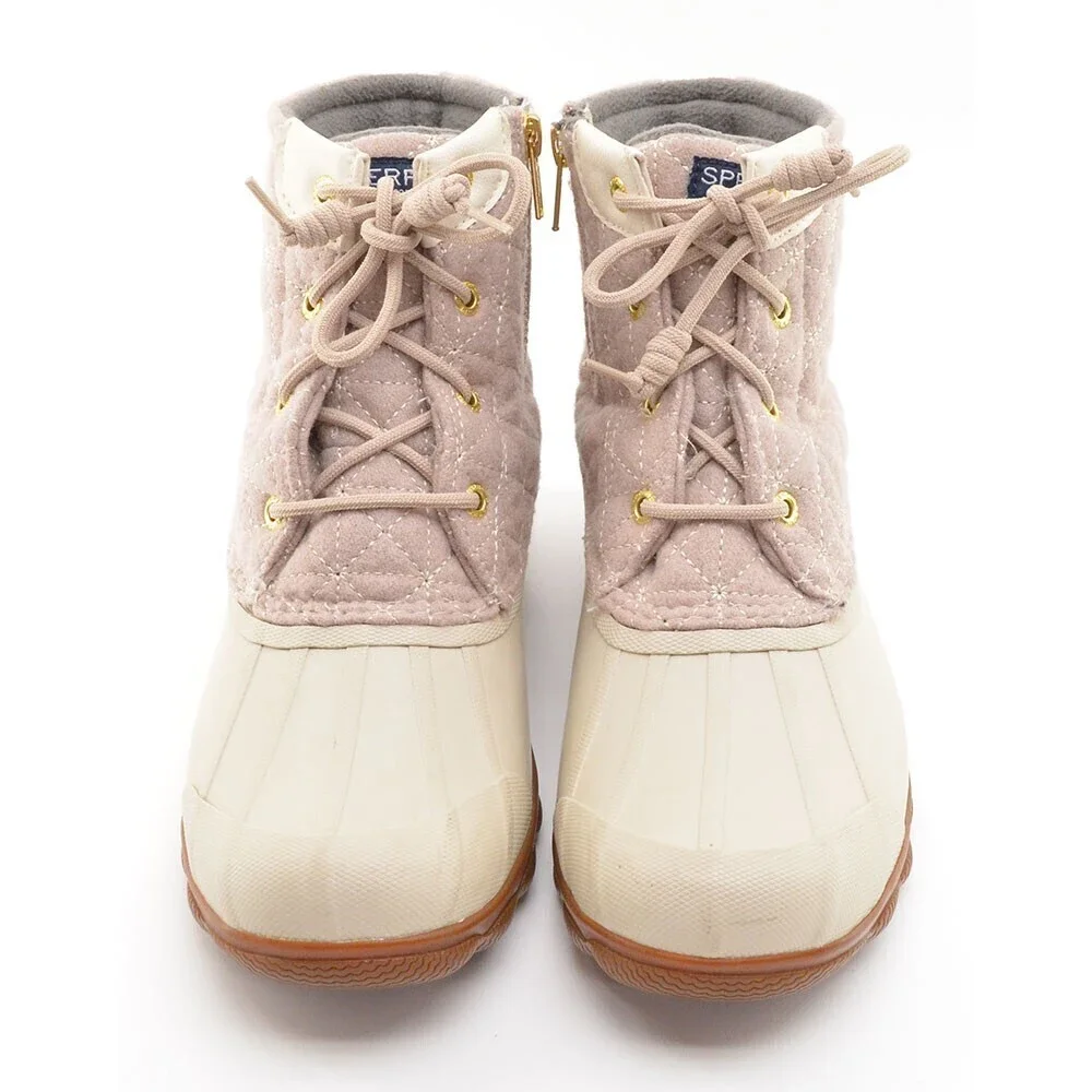 Sperry Syren Gulf Off White Wool Quilt Duck Boot 39 / 8